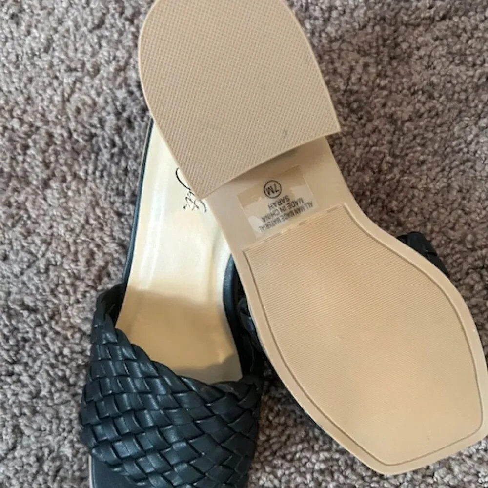 Vintage 7 eight Black open toe heel sandals, size 7M